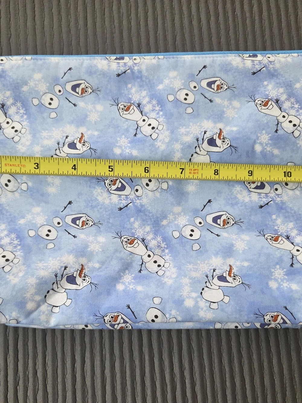 Blue Handmade Olaf Snowman Zipper Pouch